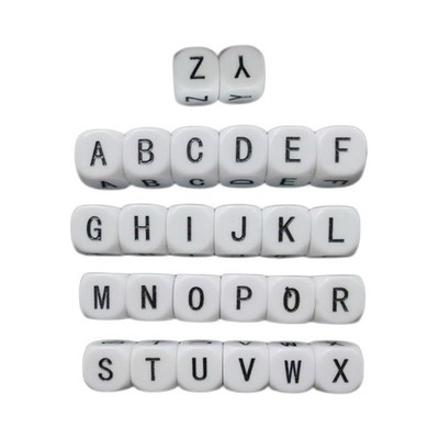26x Kreative Acryl Buchstaben Würfel Sechsseitig 16mm Quadrat Gravur für Party Gastgeschenke