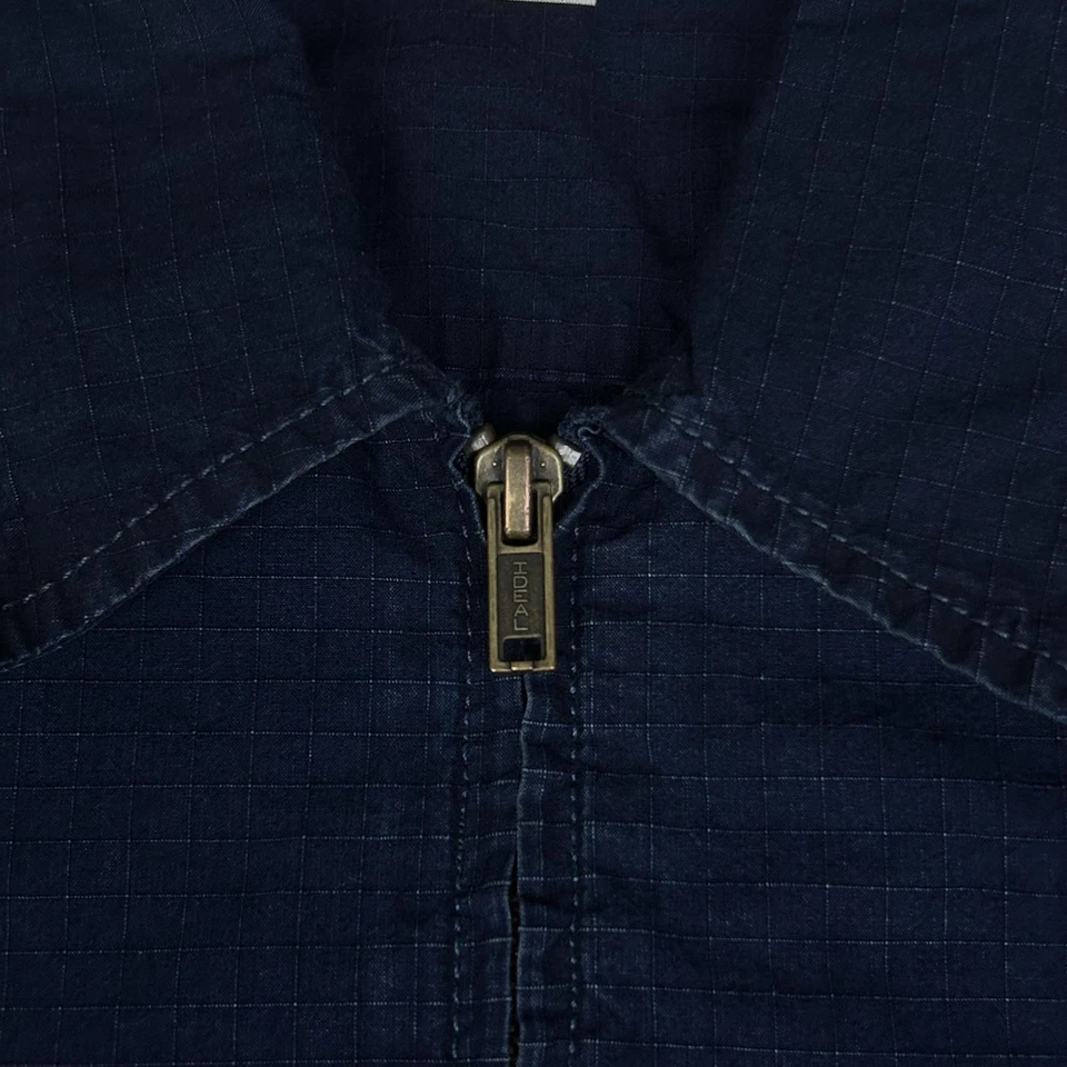 Chaqueta Wallace & Barnes Para Hombres Pequeña Azul Marino Ripstop Algodón Cremallera Tareas Camisa Ropa de Trabajo Foto 4 de 4