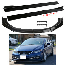 Front Bumper Lip Splitter Spoiler Glossy Black For Honda Civic 2012-2015 9th Front Bumper Lip Splitter Spoiler Glossy Black For Honda Civic 2012-2015 9th
