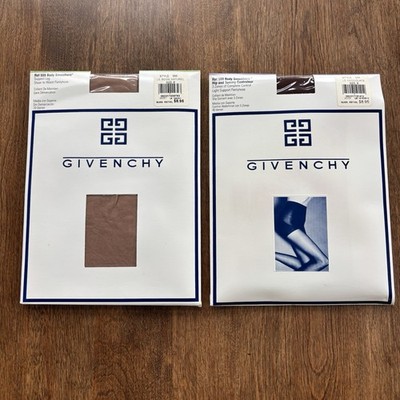 VTG 1990's Givenchy Pantyhose Size B Set (2) Style 555 Beige & 566 Le Chocolate
