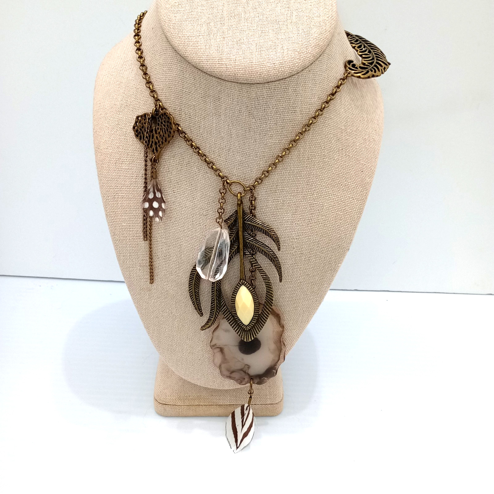 Express Boho southwestern Statement Necklace Feat… - image 1