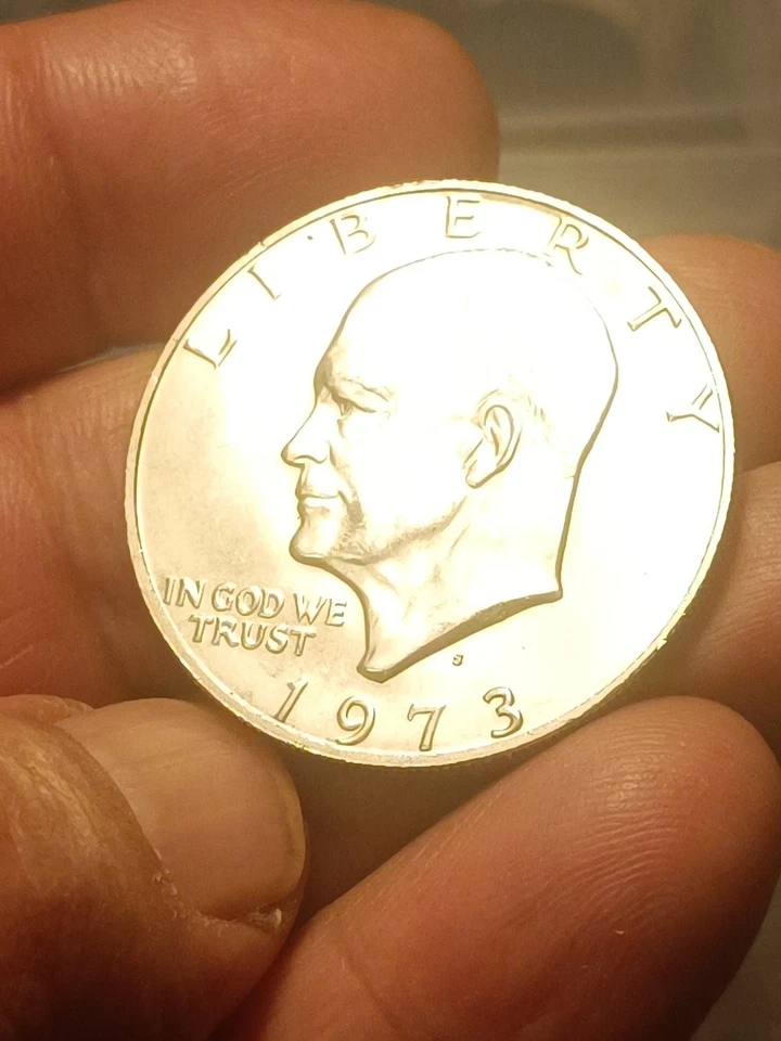 🇺🇸 1 Dollar Argento USA Eisenhower 1973 Dollaro Ottima Conservazione  - Immagine 4 di 4