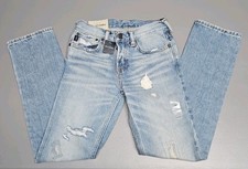 NWT Abercrombie Kids Skinny Blue Jeans Size 12 Slim Distressed