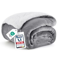 Kuscheldecke Sherpa Wolldecke Sofadecke Flauschig Wohndecke Grau 150X200 Cm XL