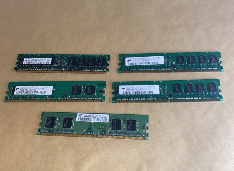 256mb RAM lot Micron + Samsung 1Rx16, 1Rx8 See Pictures For Specs