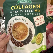 Fitgum Collagen Chia Coffee Mix Robusta Garcinia Sakura 10 Pack 120g