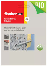 Fischer Hammerfix N 6x60 Nylon Frame Fixings | Hammer Screw Plug 