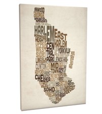 Manhattan, New York, United States Text Map Box Canvas and Poster Print (216)