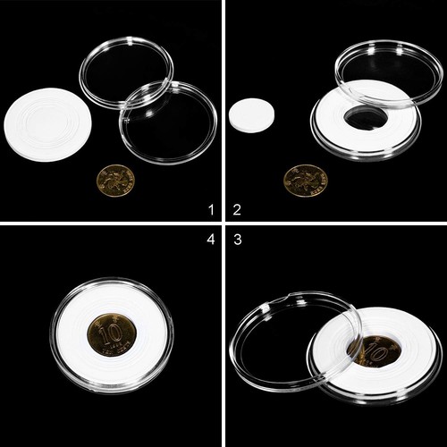 Capsule per monete 41 mm ad alta trasparenza con design antipolvere e guarnizioni in schiuma - Foto 6 di 9