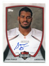 SEAN STANLEY 2013 Topps Bowman Collegiate Bowl HARD AUTO #11 RCs Penn State
