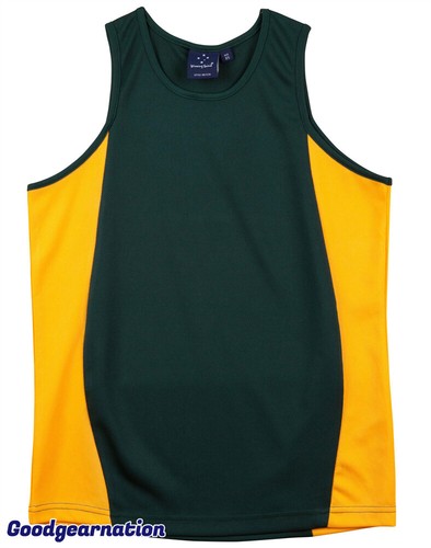 Mens Cool Dry Singlet Contrast Mesh Tank Top Training Sport Gym Exercise TS19A - Picture 6 of 28