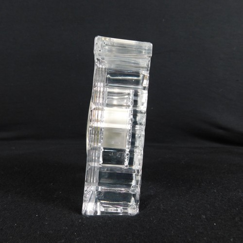 Cristal d Arques Lead Crystal Desk Clock 24% France Staiger Quartz 5" - Picture 8 of 15