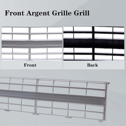 Front Grille Grill Silver Compatible with Chevrolet 1985-1988 C/K R/V 10 20 30 S - Picture 2 of 9