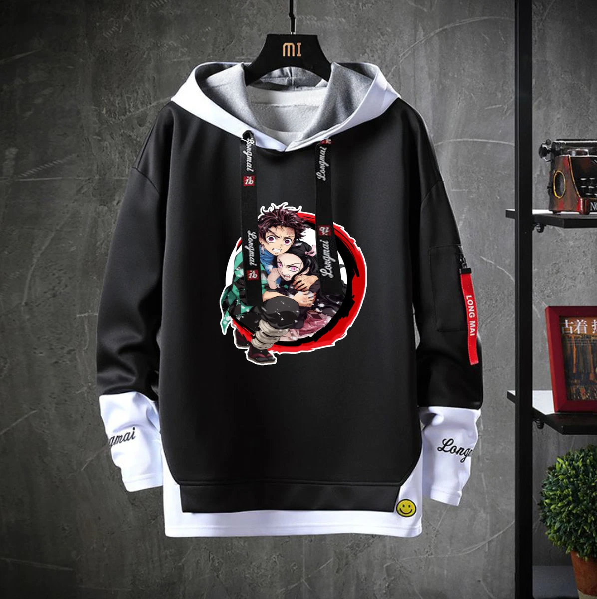 men hooded anime Demon Slayer Hoodies Jacket Teenagers Sweater boys black  Coat | eBay