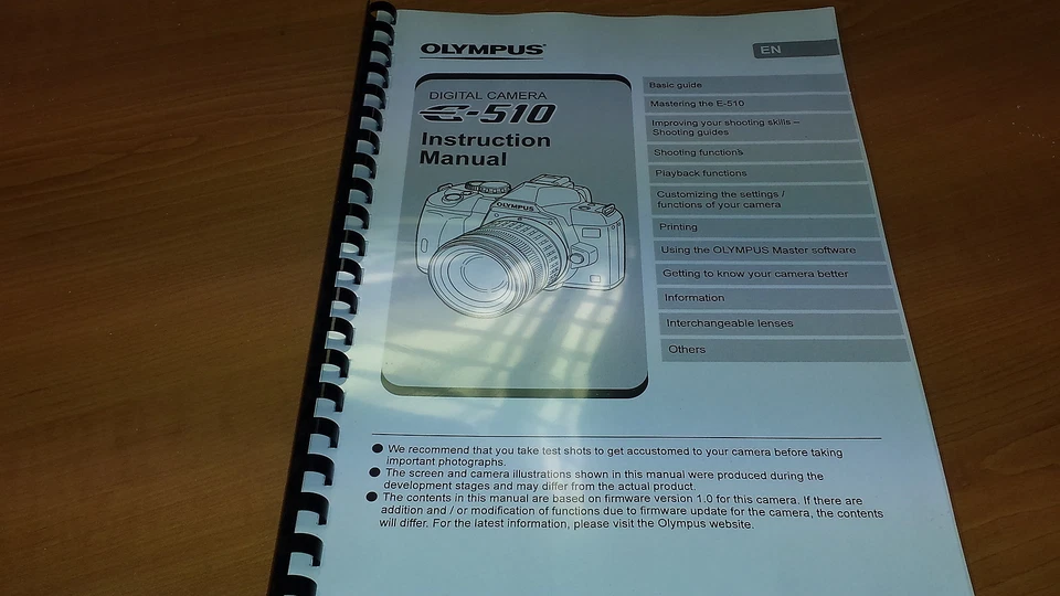 OLYMPUS E-510 DIGITAL CAMERA PRINTED INSTRUCTION MANUAL USER GUIDE 128 PAGES A5 - Image 1 of 1