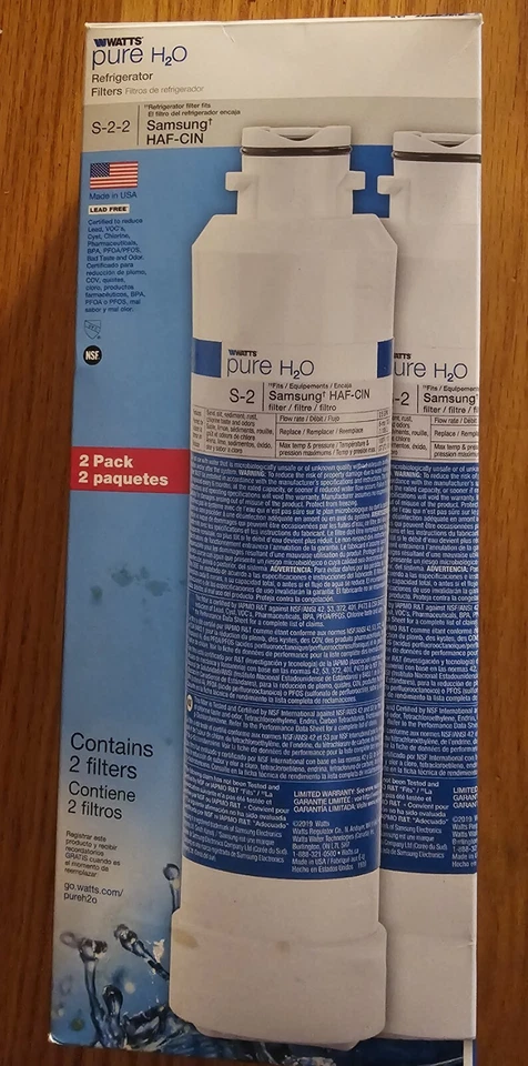 WATTS Pure H2O Refrigerator Filters Samsung HAF-CIN 2 In Box - Image 4 of 4