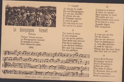 OLD POSTCARD FANTASY SONG TO DRINK - LE BOURGUIGNON VERMEIL