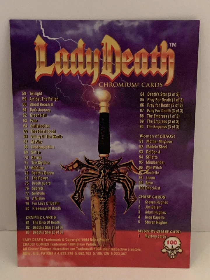 1994 Lady Death Series 1 Chromium Set 100 Cards - Image 3 of 4