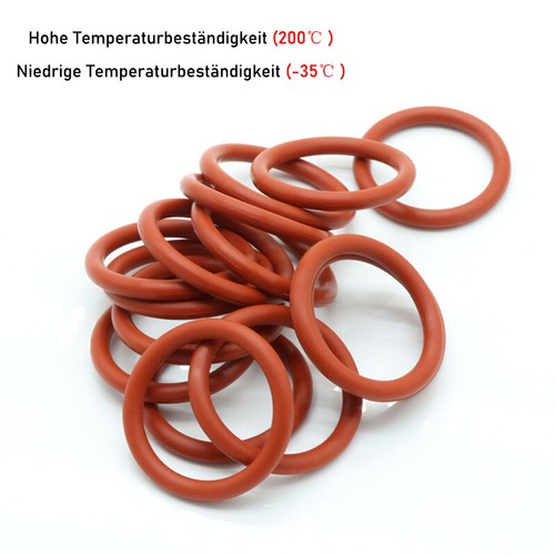 Ø3mm Querschnitt Rot O-Ring Dichtung Silikon Gummi Dichtungsring Washer 10~70mm - Picture 9 of 11
