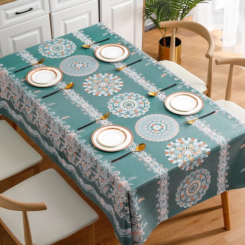 European Tablecloth Waterproof Oilproof Embroidered PVC Rectangular Dustproof - Picture 15 of 23