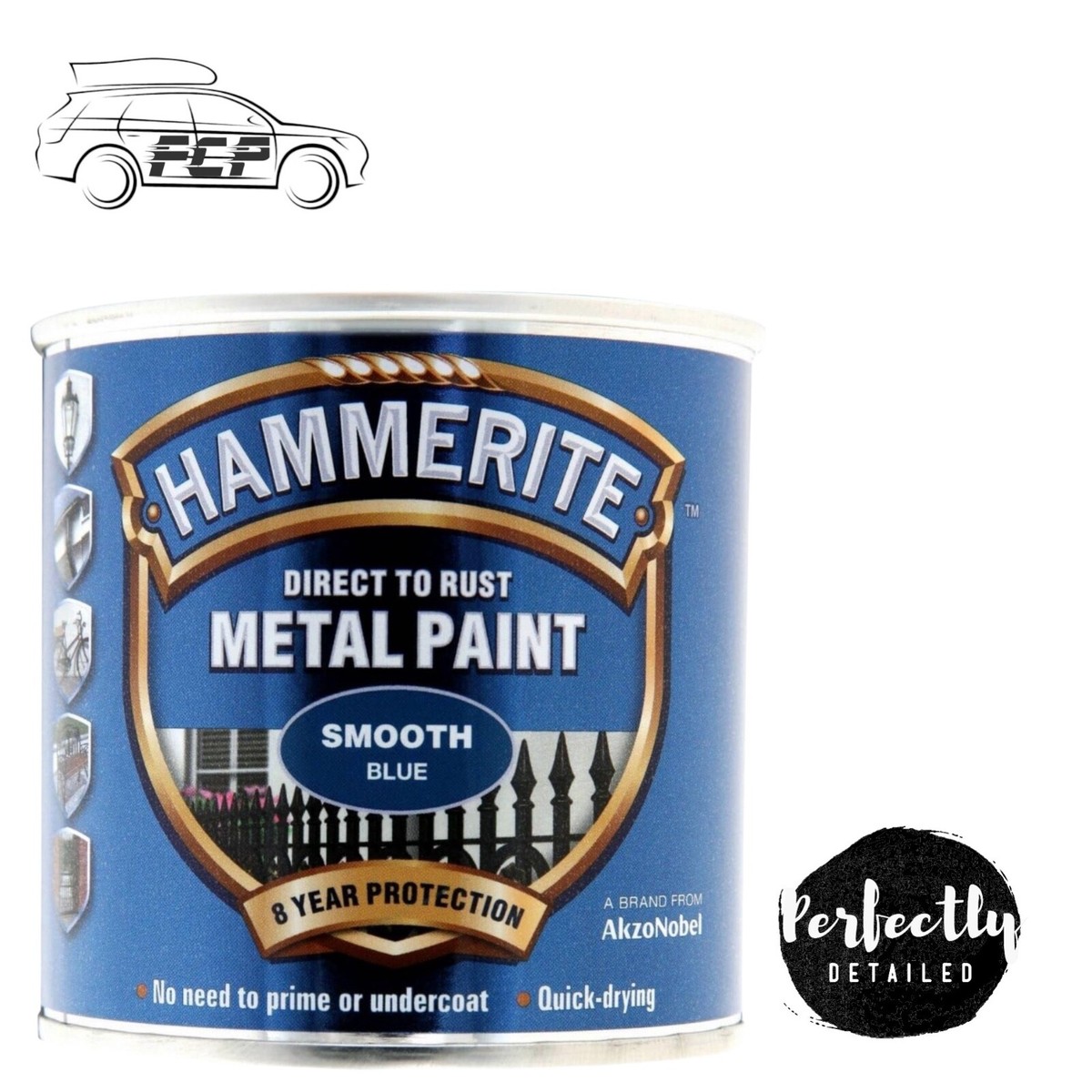HAMMERITE Direct To Rust Metal Paint Smooth Blue 250ml UK