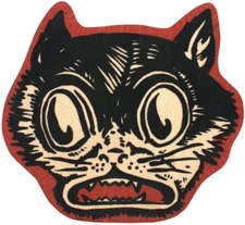 NEW Creepy Co. Beistle FUNKY CAT Accent RUG 36x33" Halloween Spooky Black Decor 