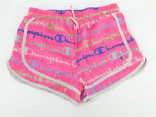 Champion Logo Girls Running Shorts Elastic Waist Lightweight Drawstring Sz 14/16