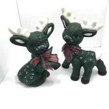 VTG Kimble Mold Reindeer Forest Green Ceramic Winter Holiday Christmas READ