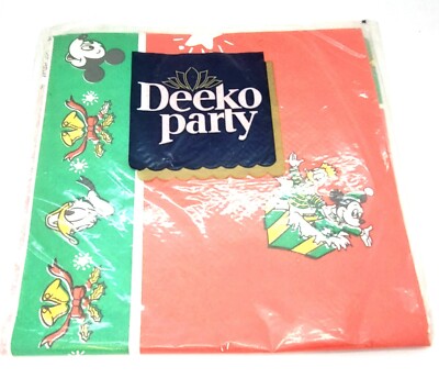 Vintage Disney Weihnachten Mickey Donald Papier Tischdecke x 2