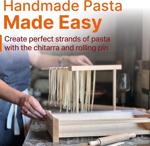 Handcrafted Chitarra Pasta Maker - Dual-Sided for Spaghetti & Fettuccine Delight - Picture 6 of 9