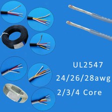 2/3/4-Core UL2547 Shielded Cable Earphone Audio Signal Copper Wire 24/26/28AWG