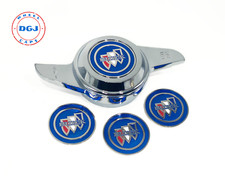 Buick Candy Blue On Chrome Lowrider Wire Wheel Metal Chips Emblems Size 2.25 S1