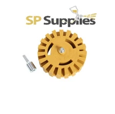 Fast Mover Tools, Fluted Rubber Eraser Wheel, 100mm with 6mm Arbor FMT5005