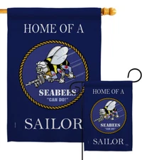 Home Seabees Sailor Garden Flag Armed Forces Navy Decorative Yard House Banner