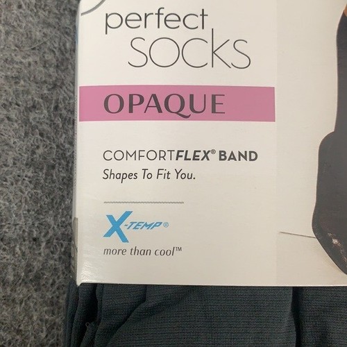 Hanes Perfect Socks Knee Highs Size 2 Grey Opaque Enhanced Toe 6 Pairs New - Picture 12 of 24