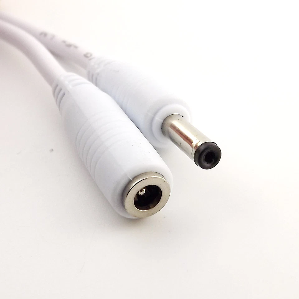 5m White DC Power 3.5mm x 1.35mm Female to Male Camera Extension Adapter Cable - Image 3 of 4