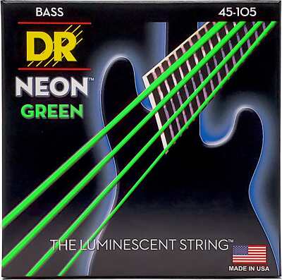 DR Strings Hi-Def Neon Green Bass NGB-45 Medium 45-105 Saiten 4-String 4-Saiter