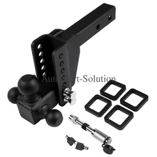 2" Receiver 6" Drop/Rise Adjustable Tow Hitch Tri-Ball Mount Trailer 18,500 lbs
