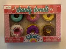 Mini Erasers - Ooly Dainty Donuts Vanilla Scented 6-pack mixed colors