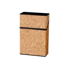 Champ Origin Sprungdeckel Zigarettenbox Schwarz + Kork Überzug