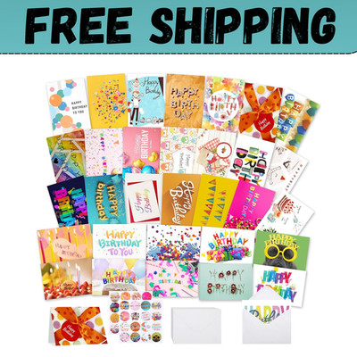 32 PCS Happy Birthday Cards Bulk with Envelopes, 4X6 Assorted Birthday Cards