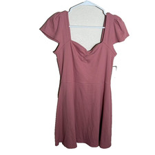 Wild Fable Dress Women's Large Pink Ribbed Sheath Short Sleeve Mini NWT