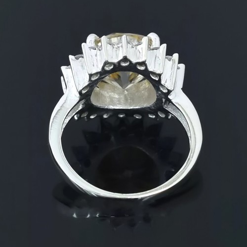 5.40 Ct Champagne Solitaire Diamond Ring in 925 Silver – 4th of July Gift - Picture 4 of 4
