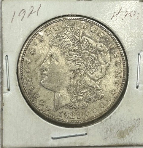 1921 MORGAN SILVER DOLLAR VERY GOOD DETAIL 90% Silver in Coin Card