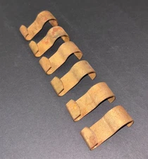 6 Old Picture Molding Rail Hooks Painting Hangers Brass Antique Vintage