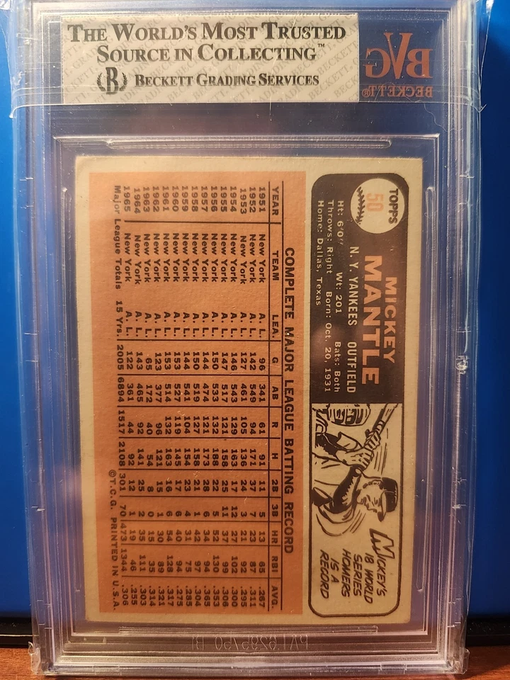 Mickey Mantle 1966 Topps #50 Foto 2 de 2
