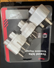 Universal Travel Plug Adapter Kit 3-Piece International Power Plug Adapters