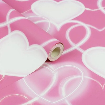Stylish Pink Wallpaper Bright Neon Heart Pattern 100222AH Trendy Feature Wall