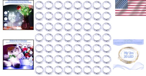 Fairy Lights 100 Pack - Indoor/Outdoor LED String Lights with Romantic Ambiance - Picture 2 of 8