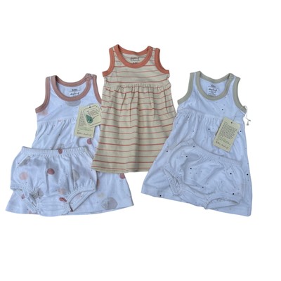 NWT Sapling Organic Cotton Dress Bundle, Size 0-3 Months